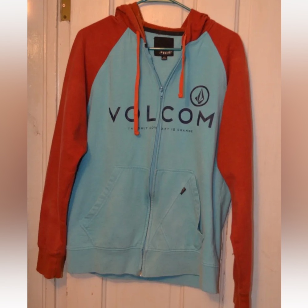 Vintage Volcom Hooded Full Zip Sweatshirt The Only Constant Is Change Men’s SZ M